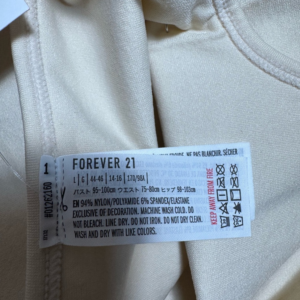 NWT Forever 21 Seamless Cami Tank‎ Bodysuit Cream/Ivory Basic Size Large - Picture 5 of 6